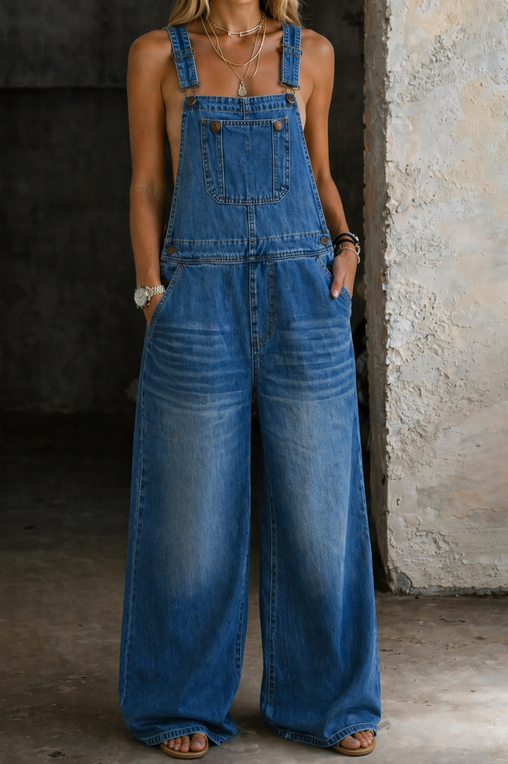 Lily - Combinaison en Denim à Taille Élastique