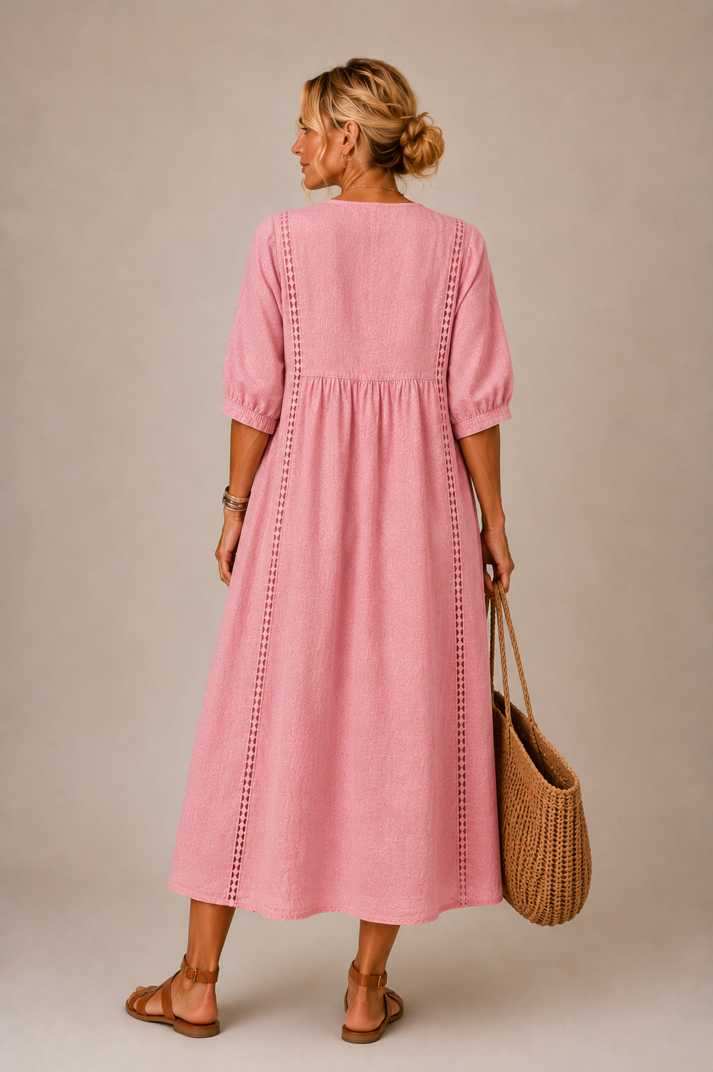 Ciara – Robe Midi en Mélange de Lin