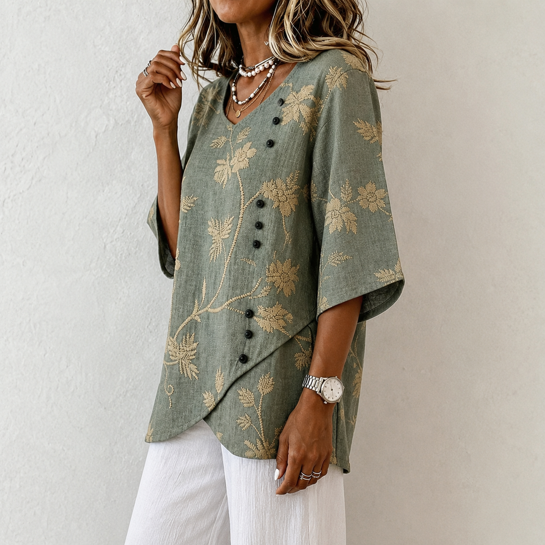 Denise - Blouse Brodée Florale