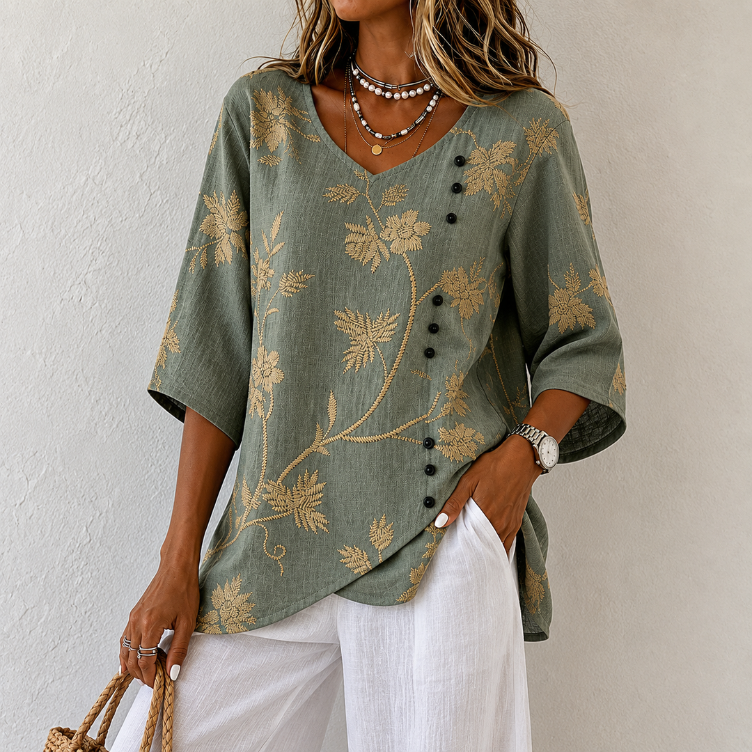 Denise - Blouse Brodée Florale