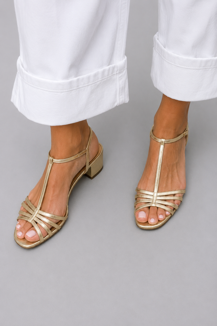 Marisa - Sandales d'Élégance Dorée pour Tous les Jours