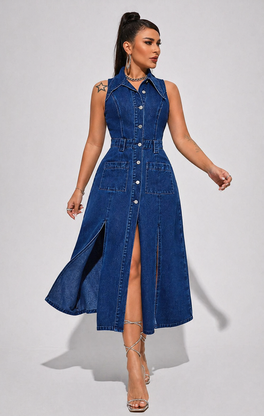 Jela - Robe Gilet à Devant Ouvert