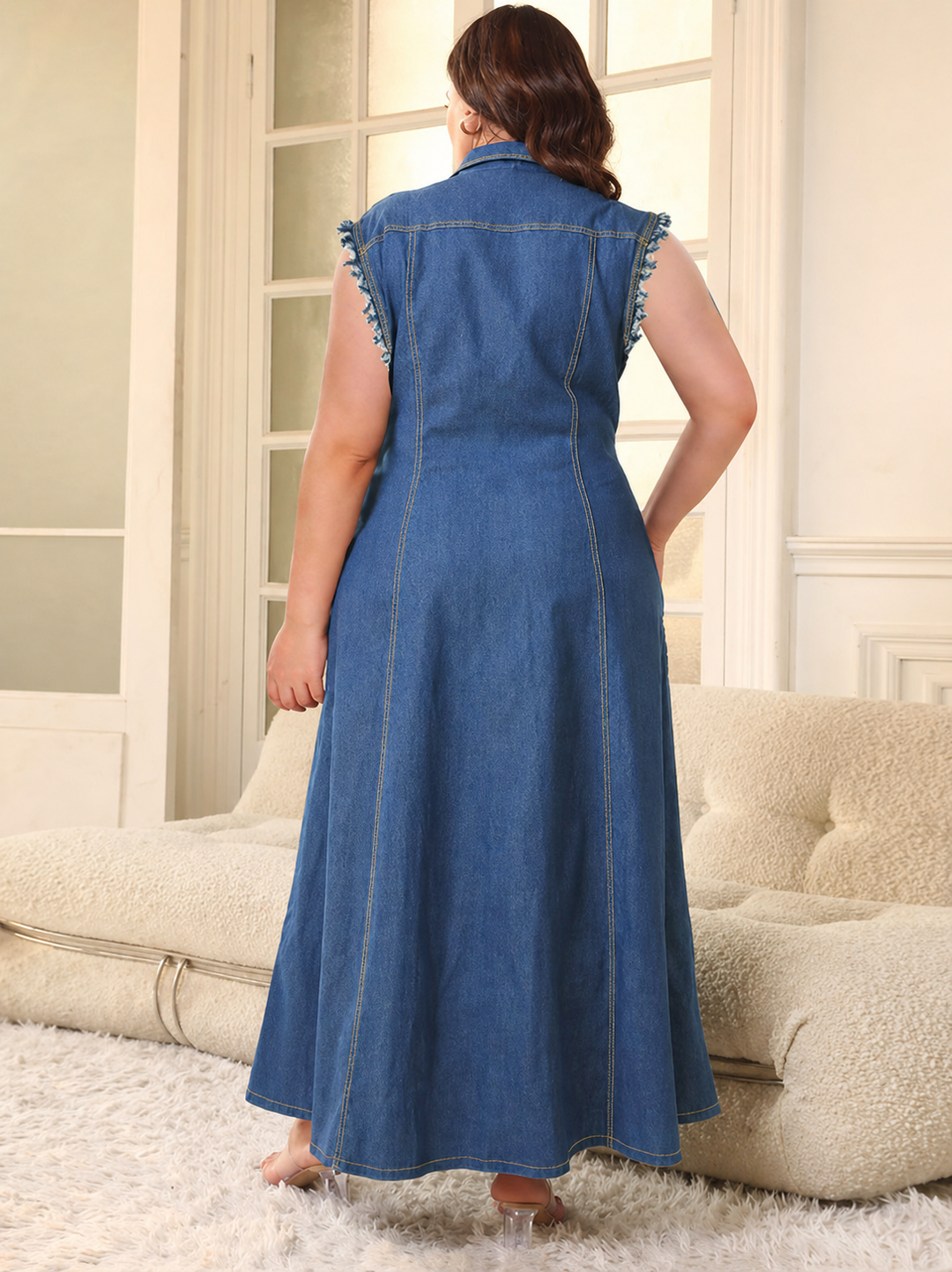 Marrie - Robe en Denim Grande Taille