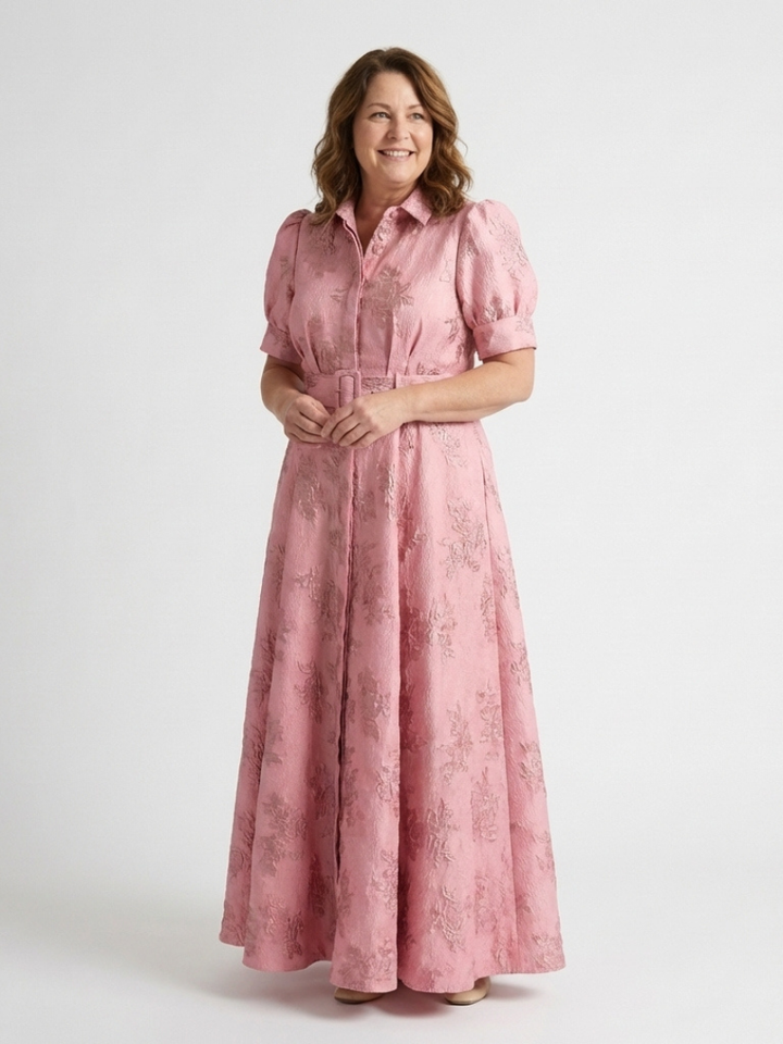 Phoebe - Robe chemise maxi à manches courtes