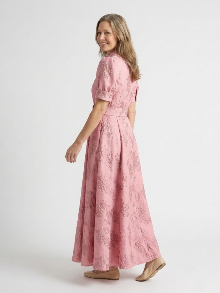Phoebe - Robe chemise maxi à manches courtes