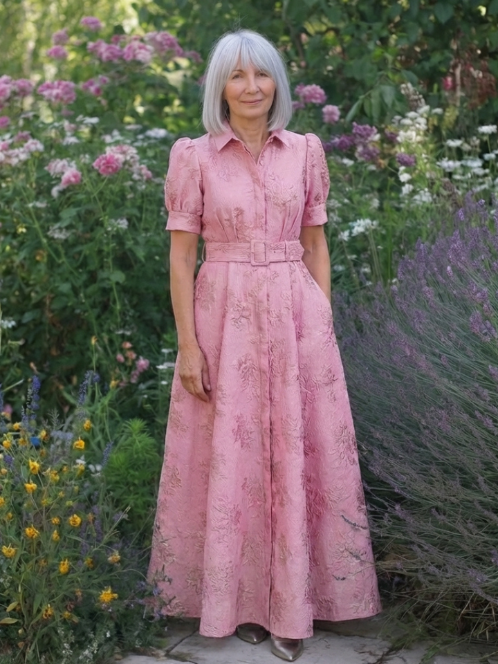 Phoebe - Robe chemise maxi à manches courtes