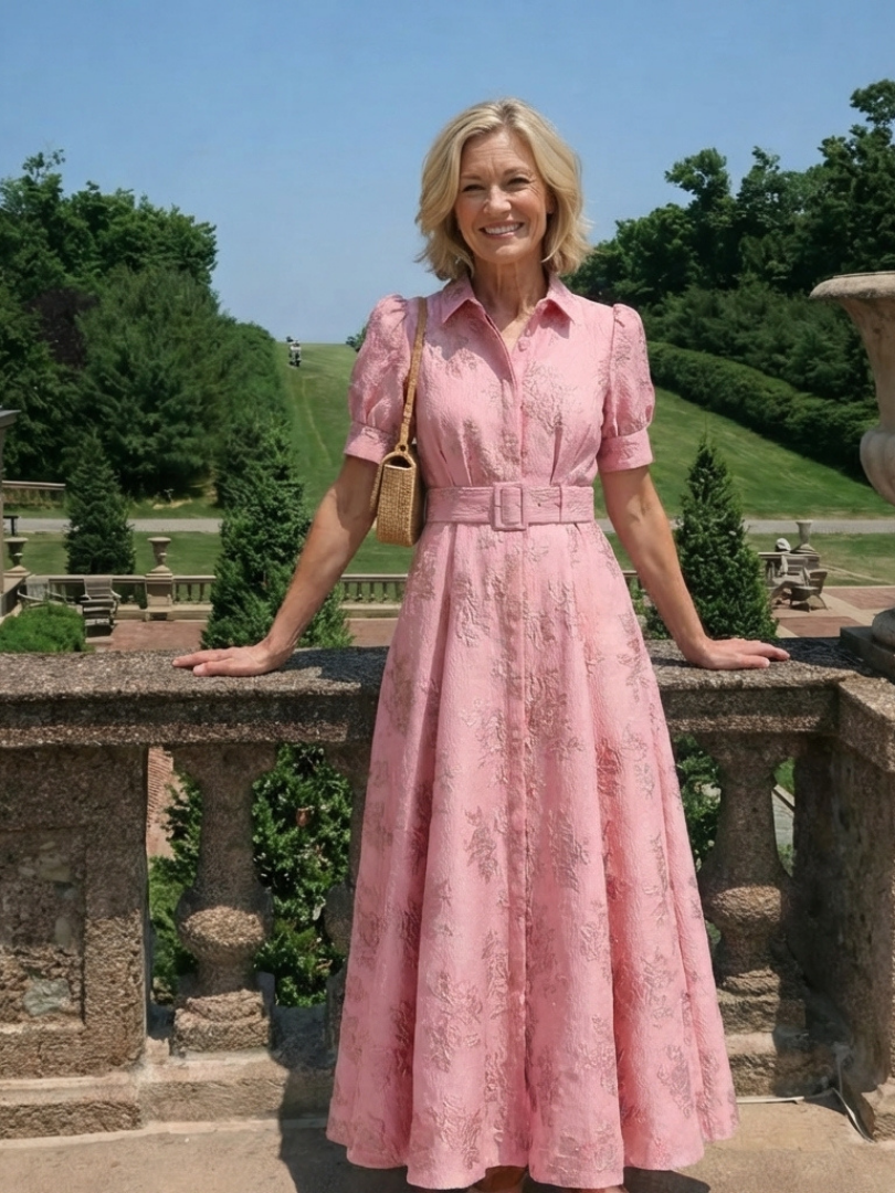 Phoebe - Robe chemise maxi à manches courtes