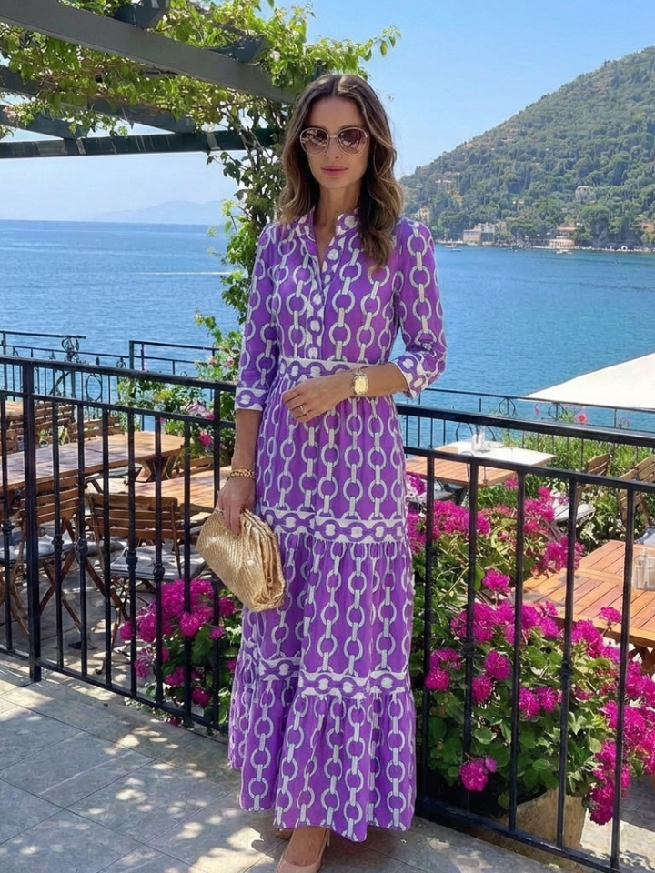Saldy - Robe Maxi Florale à Décolleté en V