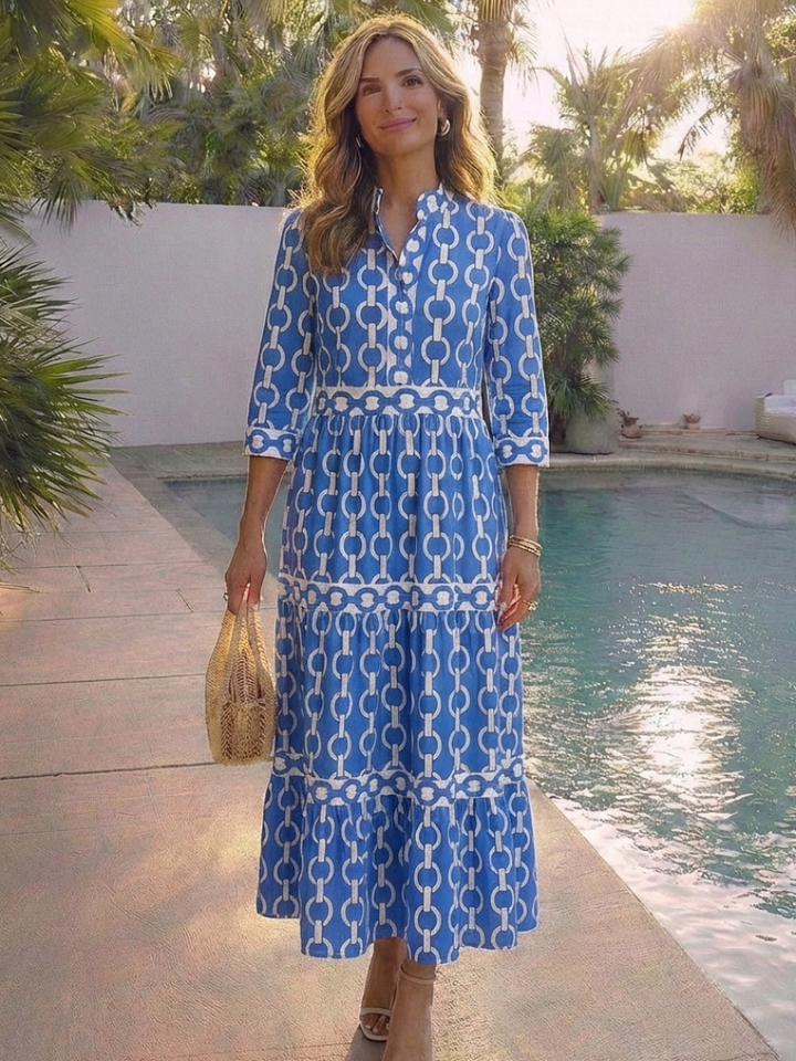 Saldy - Robe Maxi Florale à Décolleté en V