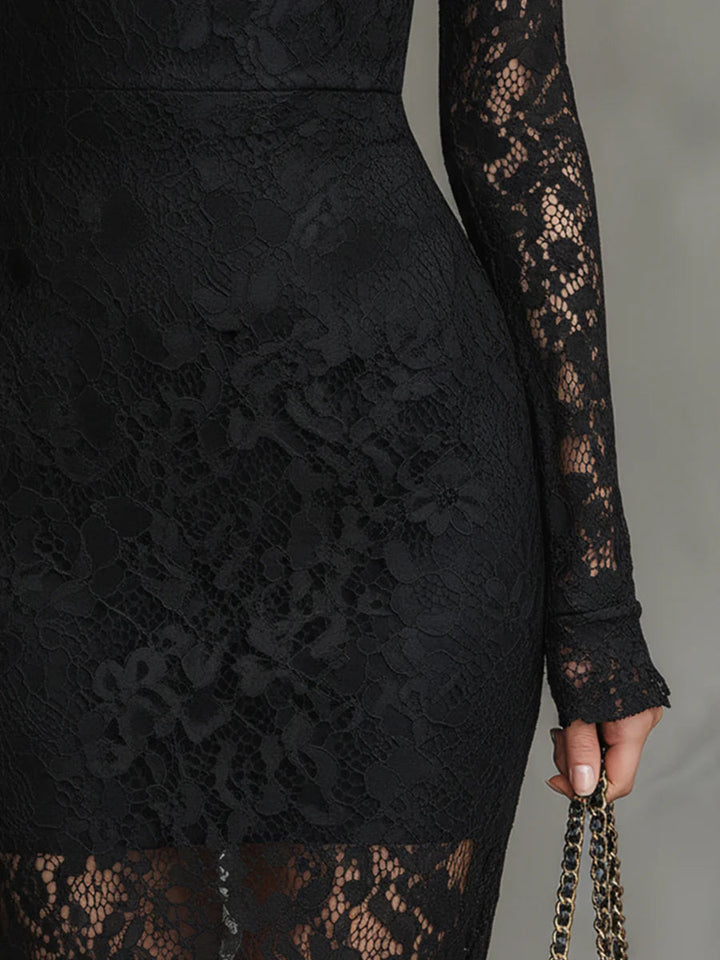 Julia - Robe Maxi en Dentelle Noire