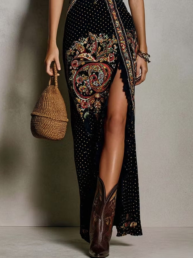 Robe Maxi Imprimée Bohémienne en Mica