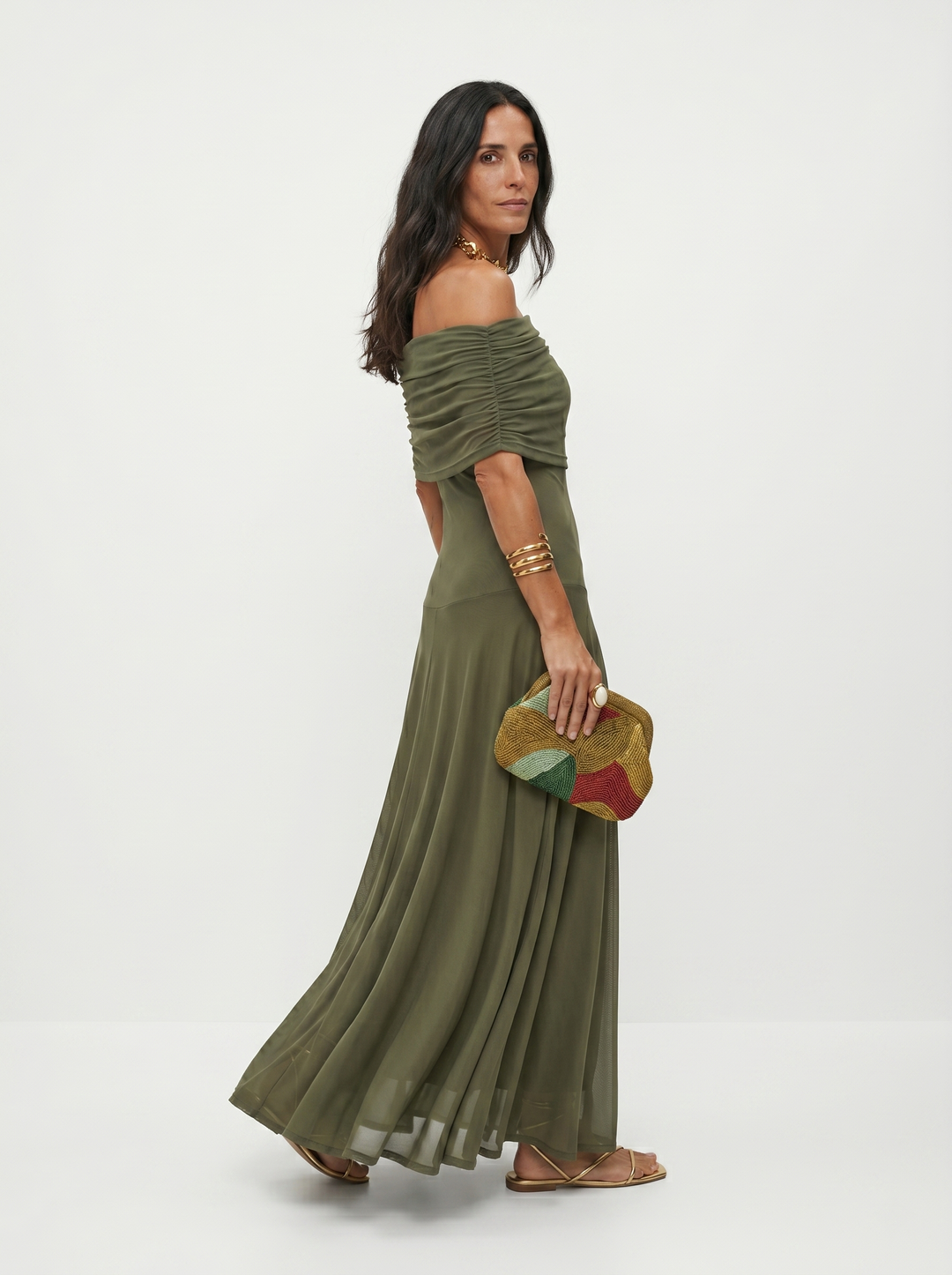 Mia - Robe Maxi Élégante à Épaules Dégagées