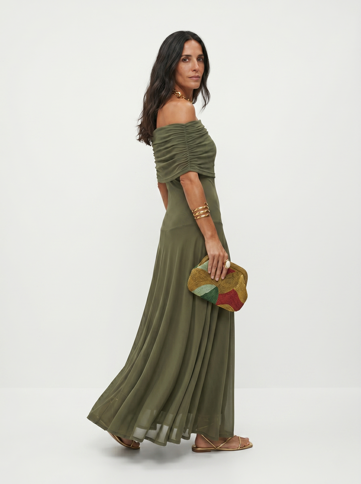 Mia - Robe Maxi Élégante à Épaules Dégagées