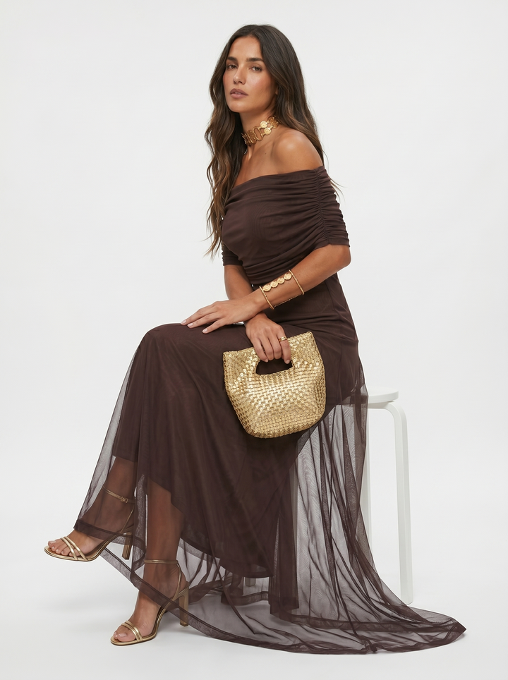 Mia - Robe Maxi Élégante à Épaules Dégagées