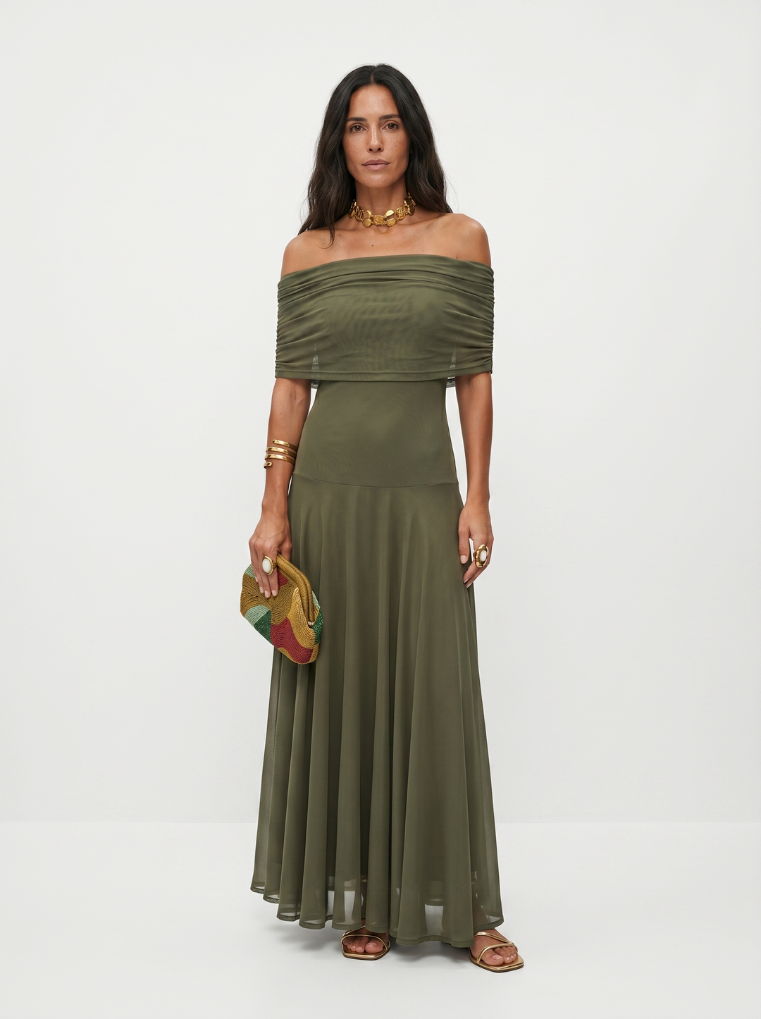 Mia - Robe Maxi Élégante à Épaules Dégagées