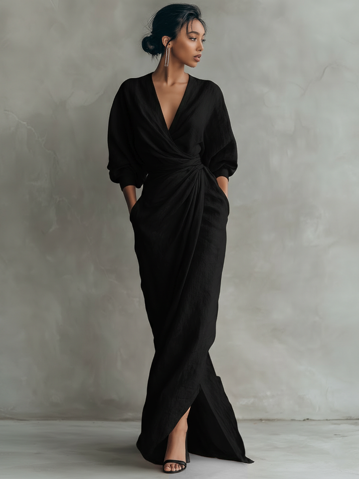 Alexandra - Robe Maxi en Lin Rose