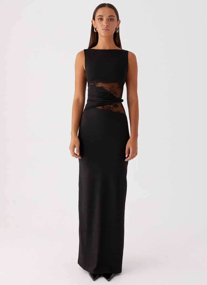 Larra – Robe Maxi Épousant la Silhouette avec Découpes et Lacer