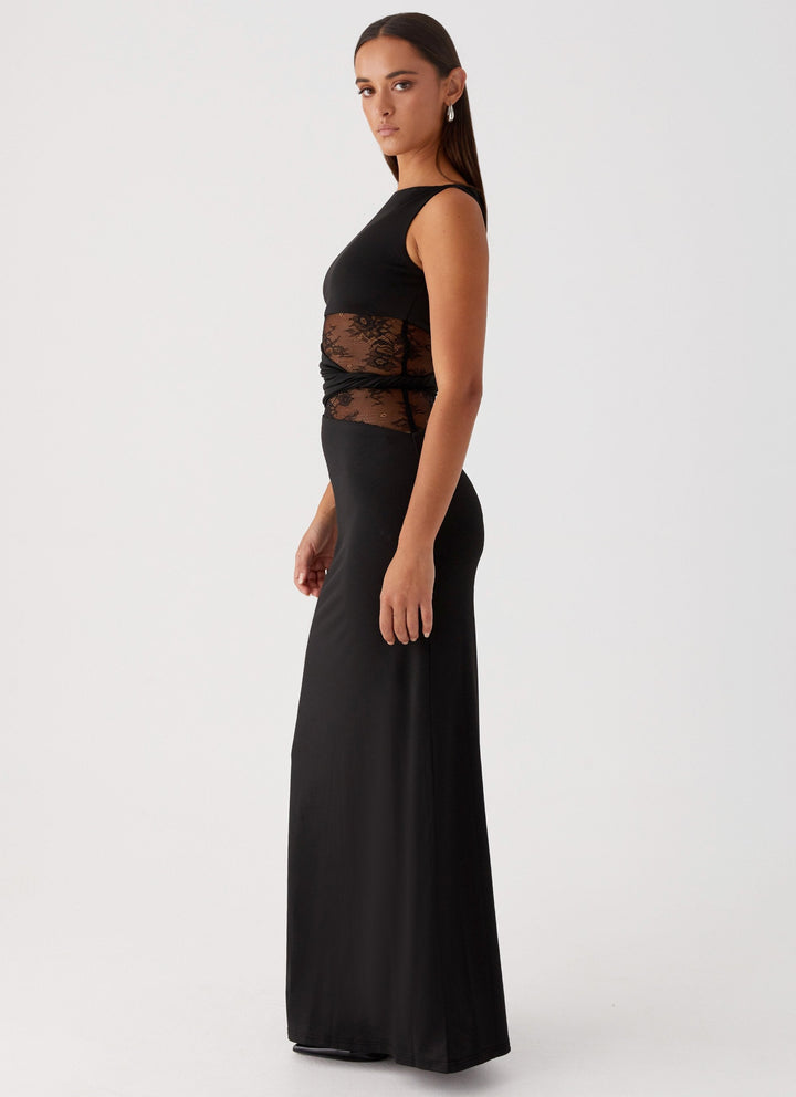 Larra – Robe Maxi Épousant la Silhouette avec Découpes et Lacer