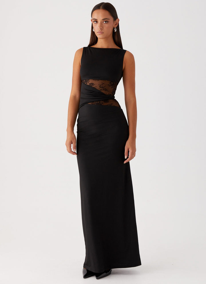 Larra – Robe Maxi Épousant la Silhouette avec Découpes et Lacer