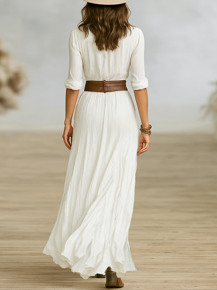 Aurora | Robe Longue avec Col Inversé