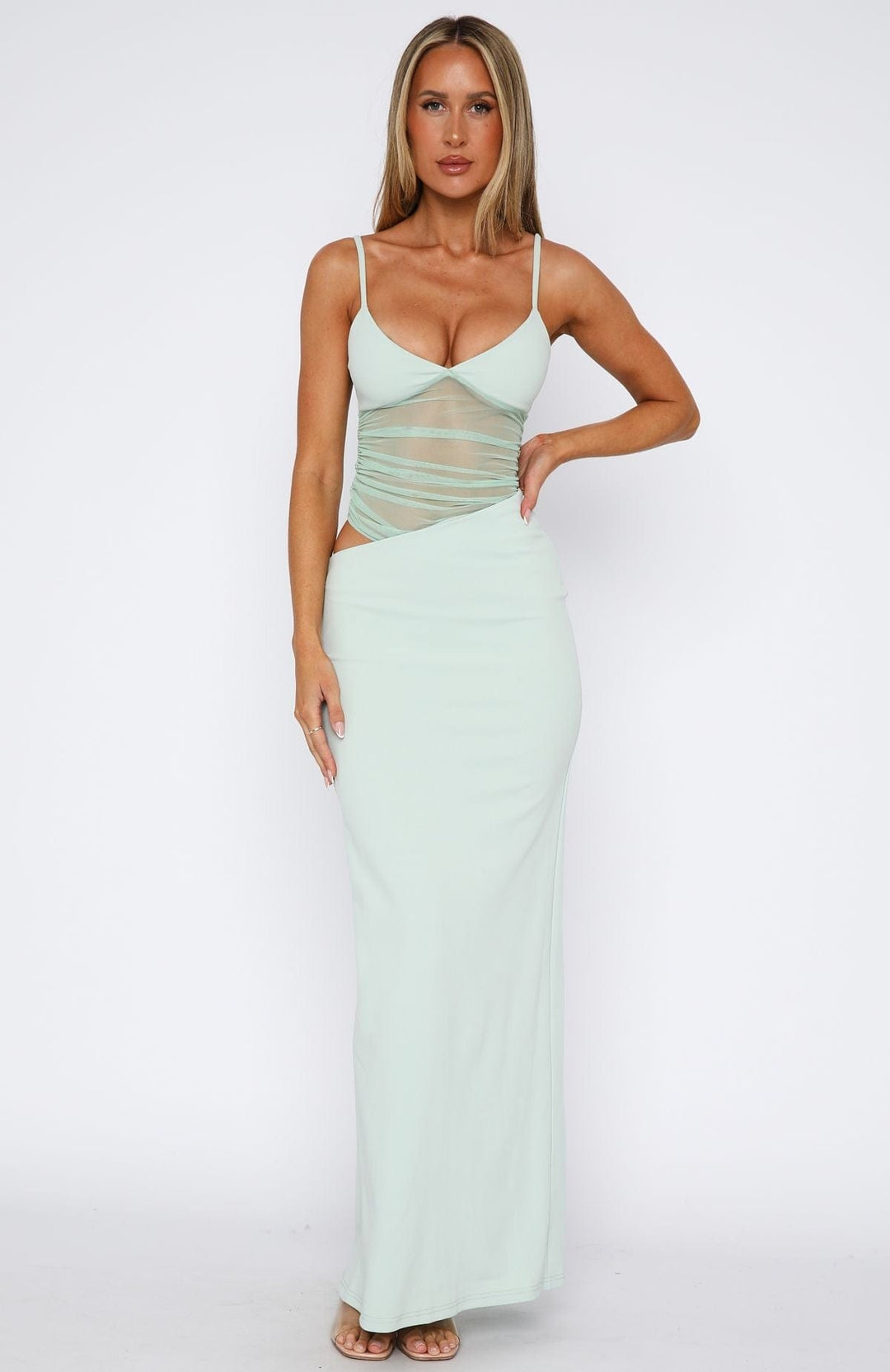 Lyca - Robe Maxi Élégante avec Découpes