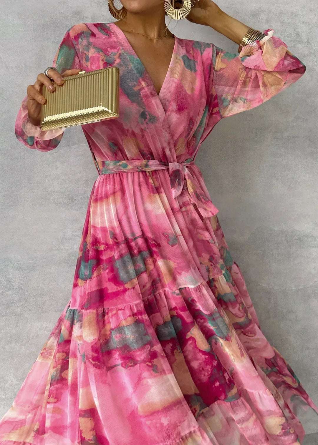 Ingrid - Robe Portefeuille avec Imprimé Floral