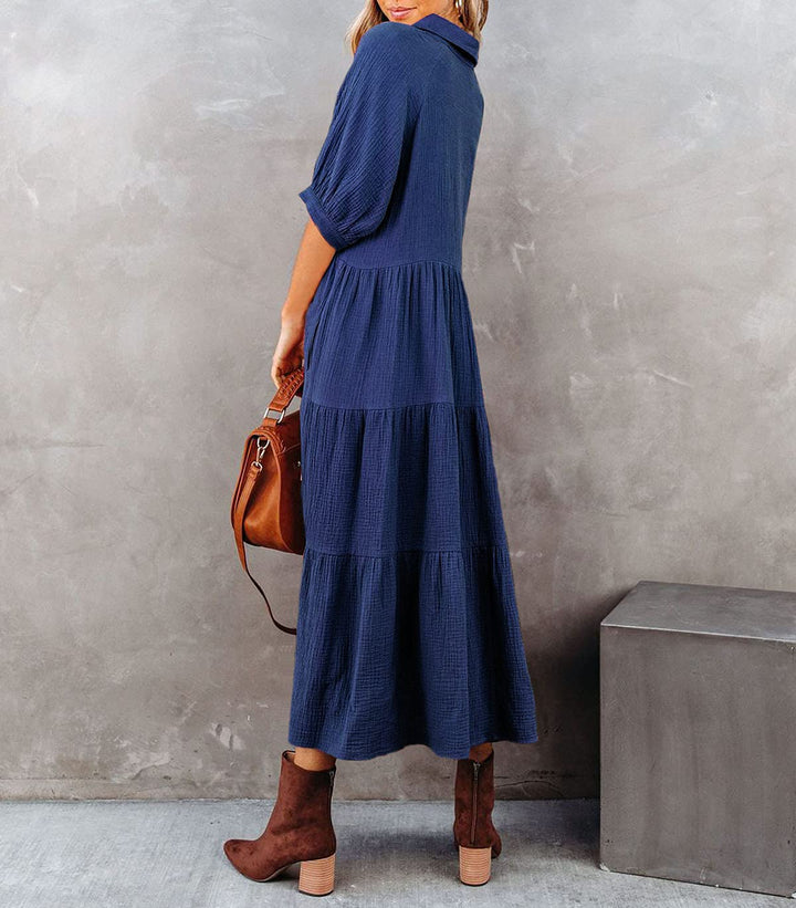 Lena - Robe chemise luxueuse à volants