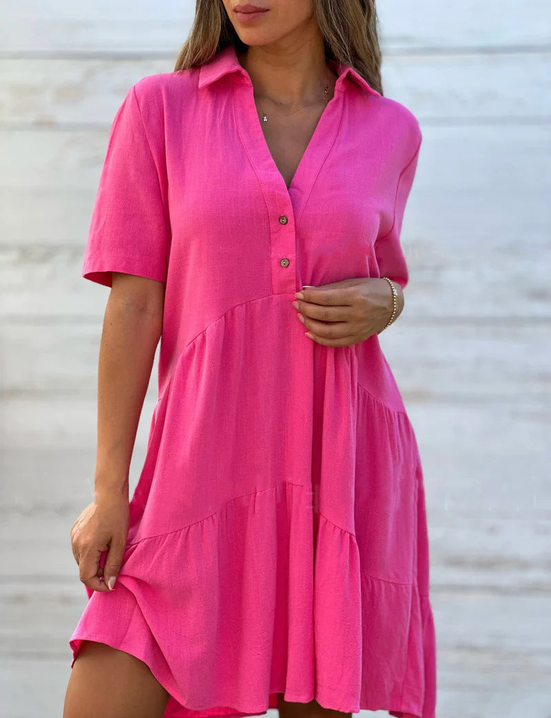 Lena - Robe d'été en lin décontractée