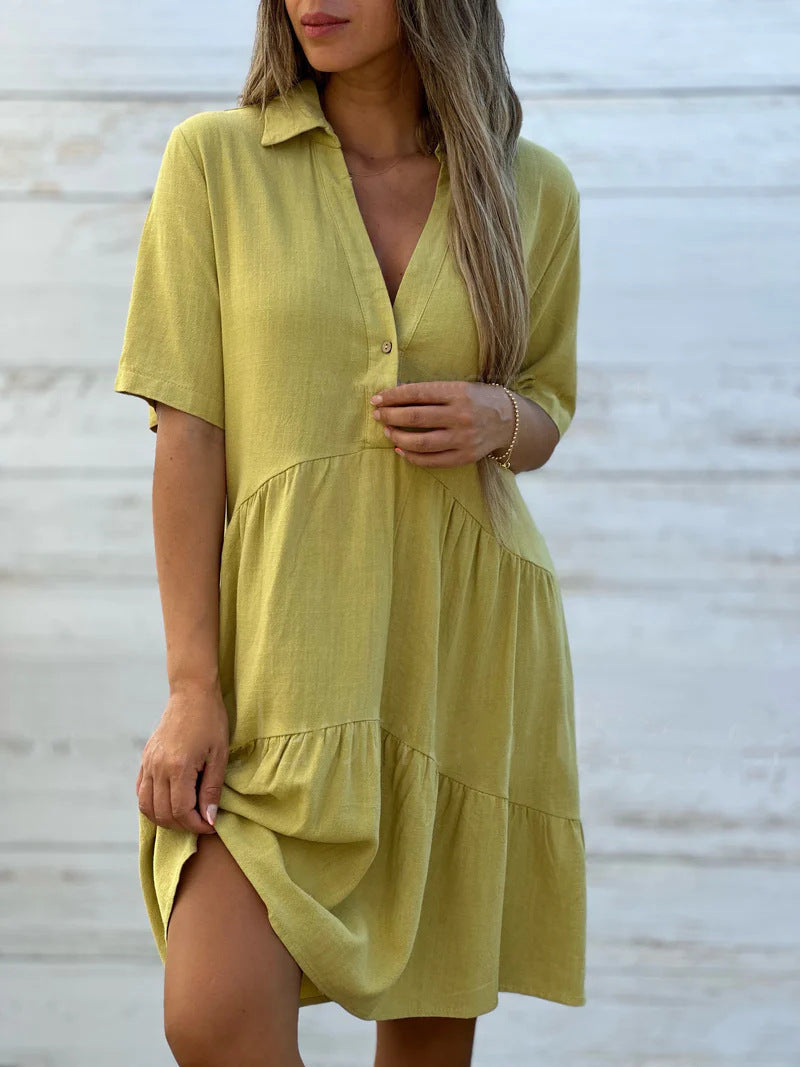 Lena - Robe d'été en lin décontractée