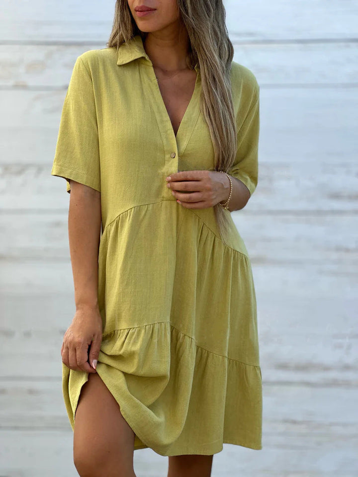Lena - Robe d'été en lin décontractée