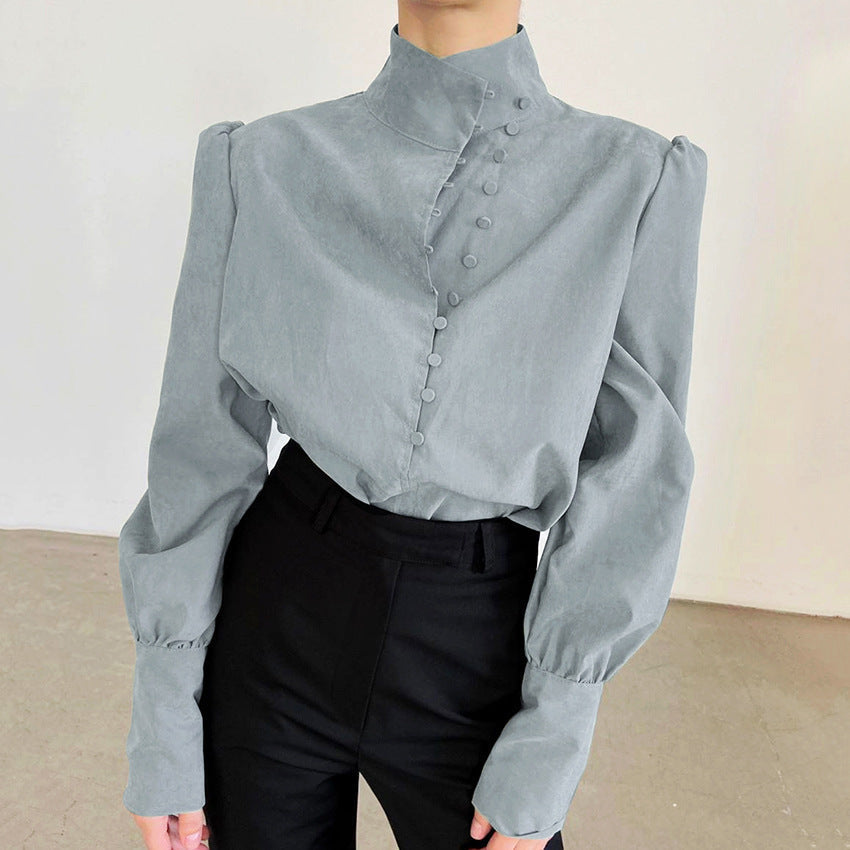 Charm – Blouse élégante à boutons sur le devant et manches longues