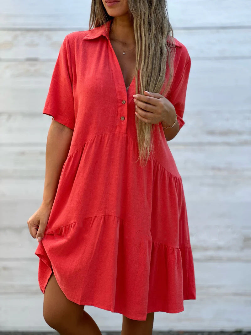Lena - Robe d'été en lin décontractée