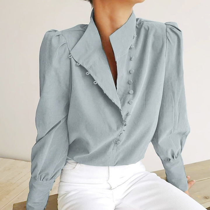 Charm – Blouse élégante à boutons sur le devant et manches longues
