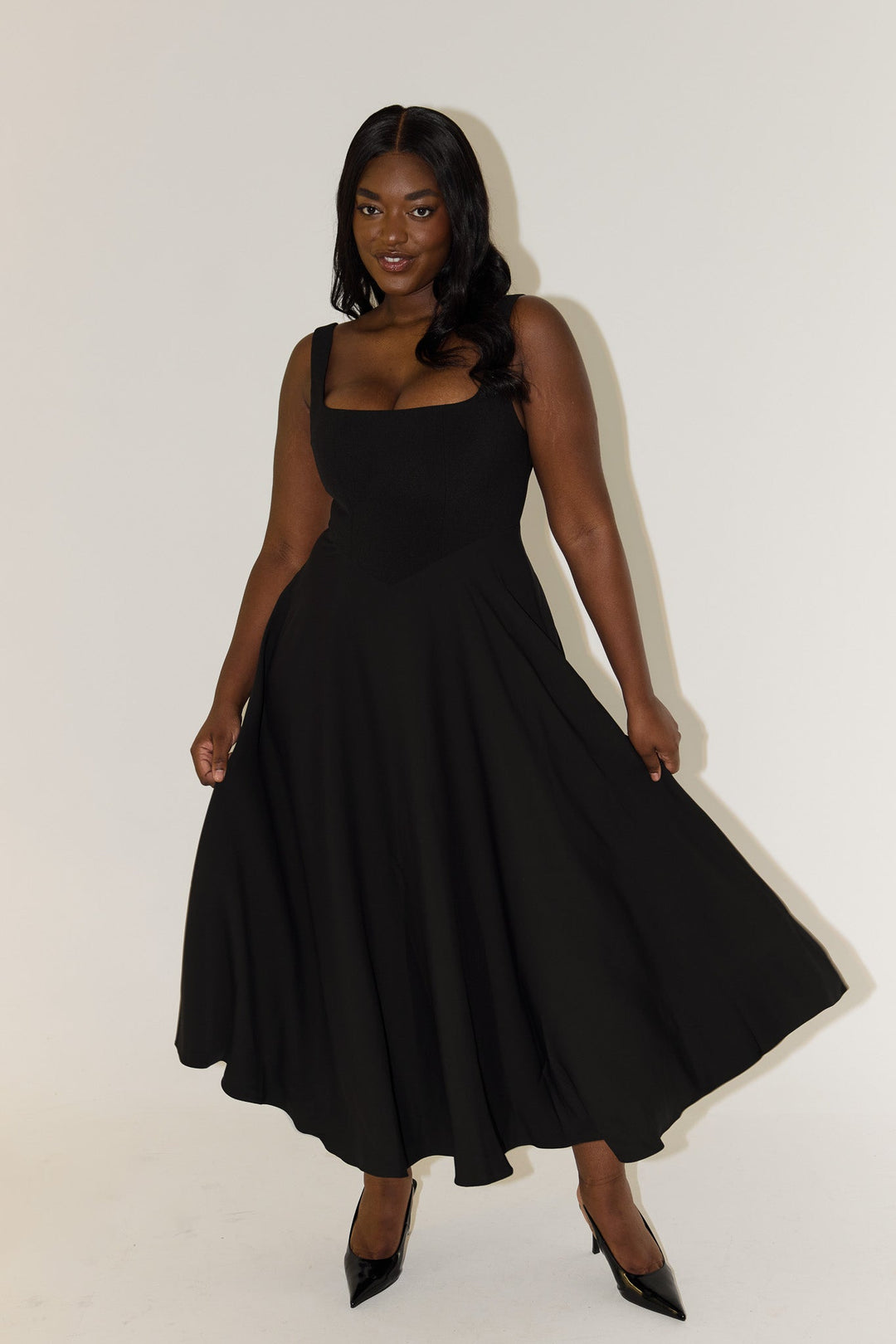 Leah - Robe Midi Flottante Intemporelle