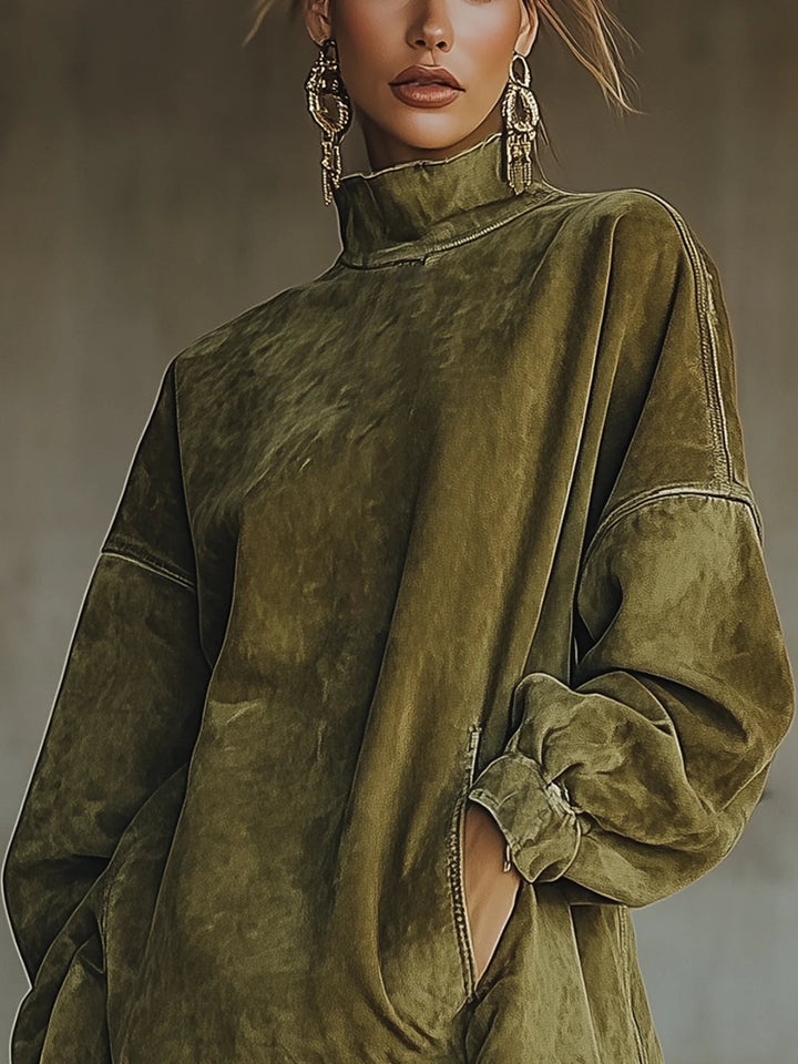 Amalia | Robe à Col Montant et Franges