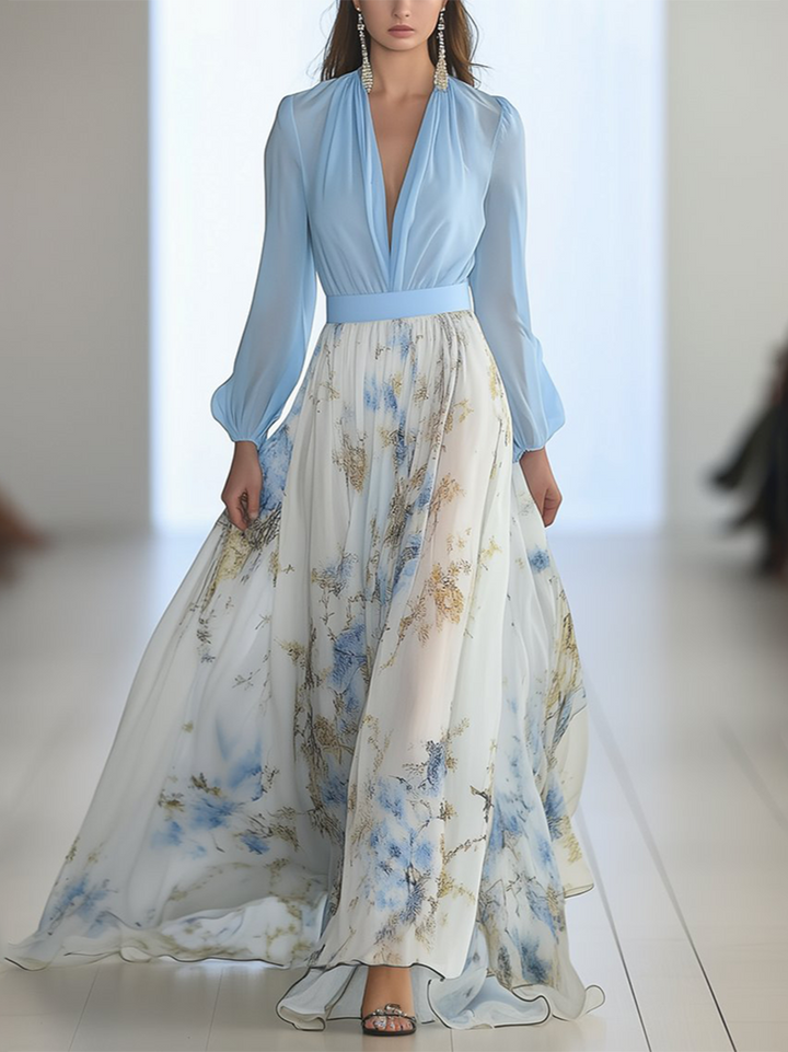 Bea - Belle Robe Maxi avec Imprimé Floral