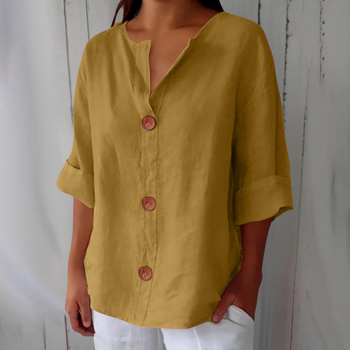 Nara – Blouse en Lin Décontractée pour une Élégance Intemporelle