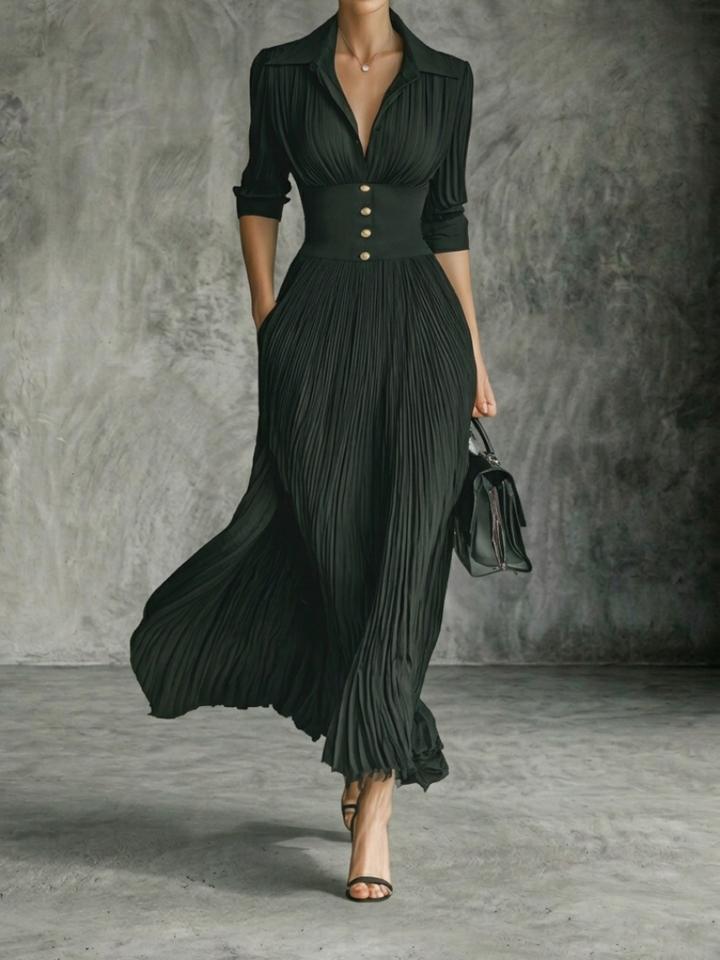 Gina - Robe Maxi à Manches Longues