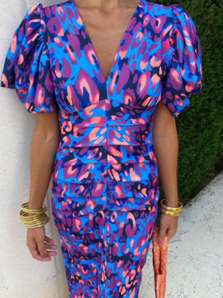 Ellie - Robe Midi Plissée Vivid
