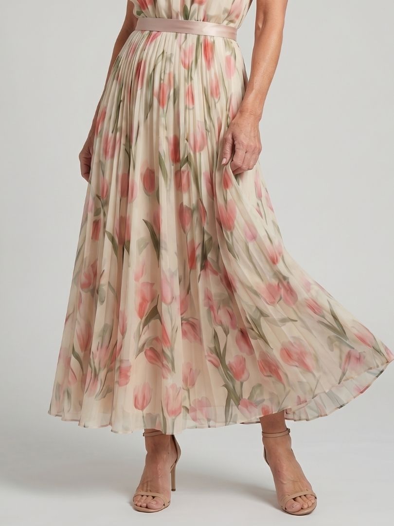 Reiley - Robe Midi Fleurie à Col Halter