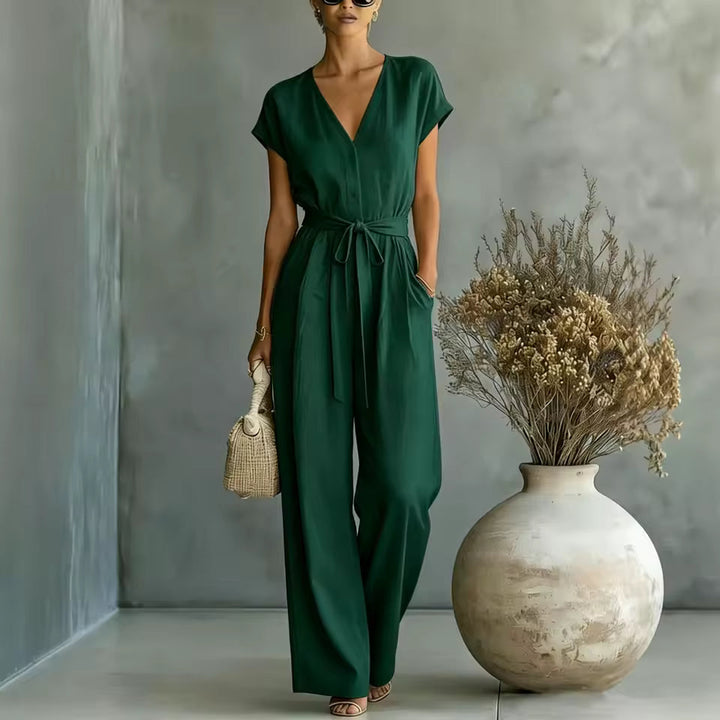 Marina - Combinaison à jambes larges avec ceinture fluide