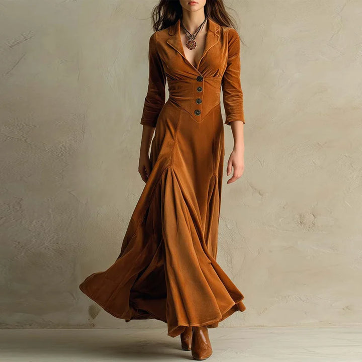 Mariane - Robe Maxi en Velours Intemporelle