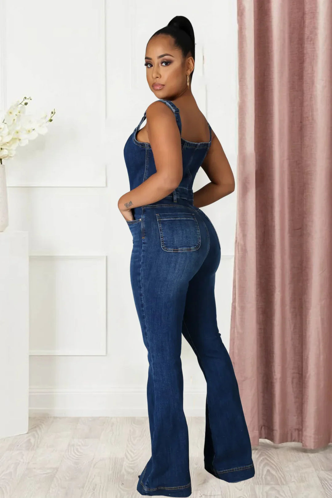 Nalla - Combinaison en denim à jambes larges