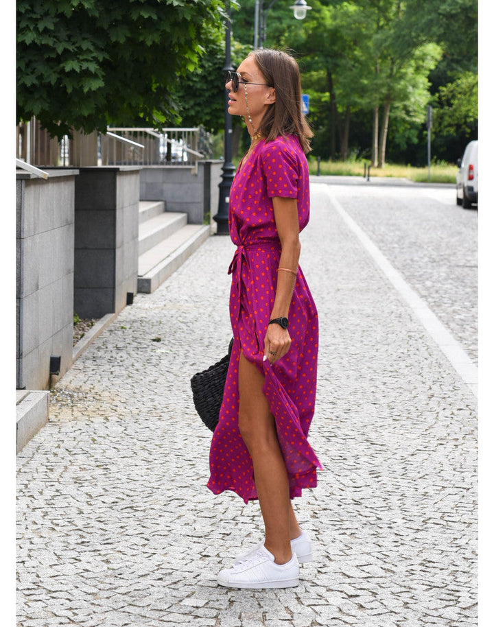 Talia™ | Robe florale élégante à col en V