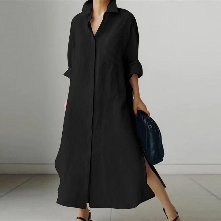Lena - Robe Chemise Oversized Décontractée
