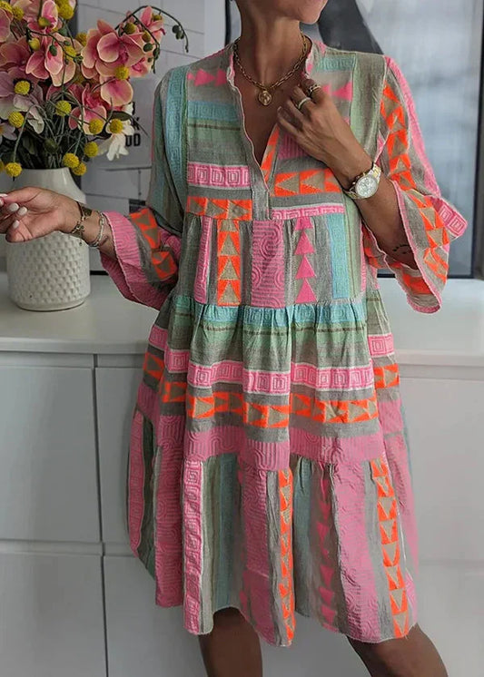 Ava | Robe d'été fluide à volants élégante à décolleté en V