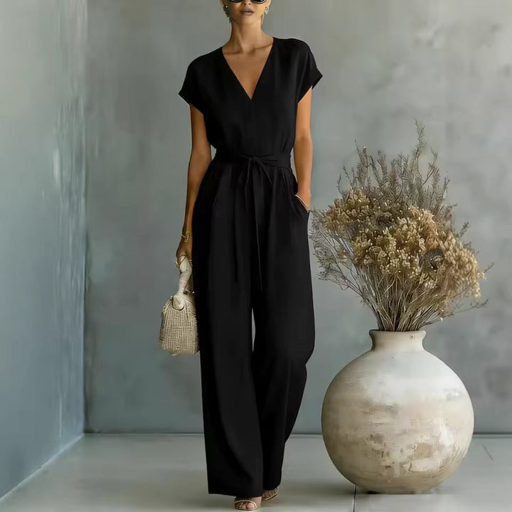 Marina - Combinaison à jambes larges avec ceinture fluide