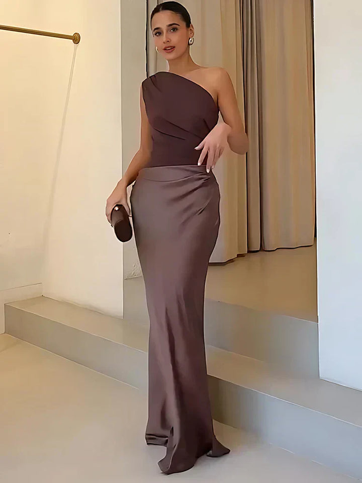 Lara - Robe Maxi avec une Guilt en Satin