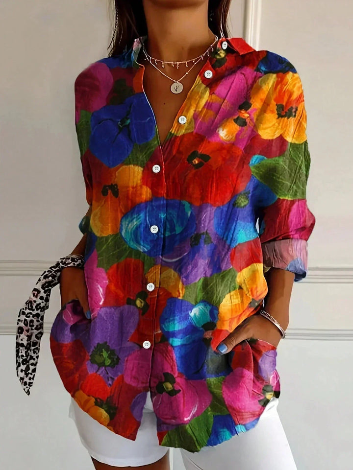 Asiah – Blouse à Motifs Colorés avec Confort Toute la Journée