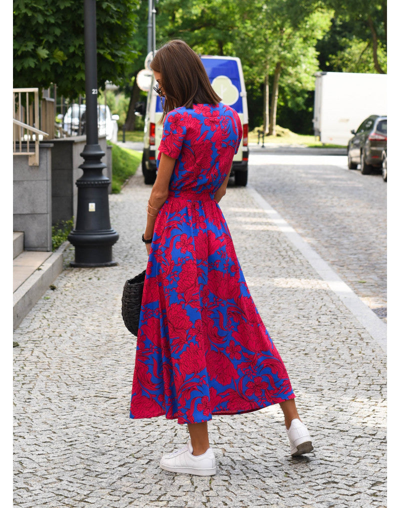 Talia™ | Robe florale élégante à col en V